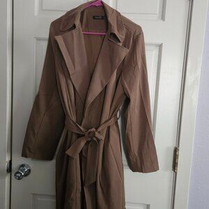 Brown trench coat